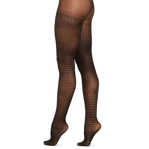 INC International Concepts Accessories - L371 inc black women's houndstooth tights